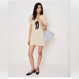 NWT Reformation KAYILA IVORY POLKA DOT MINI DRESS Size 0